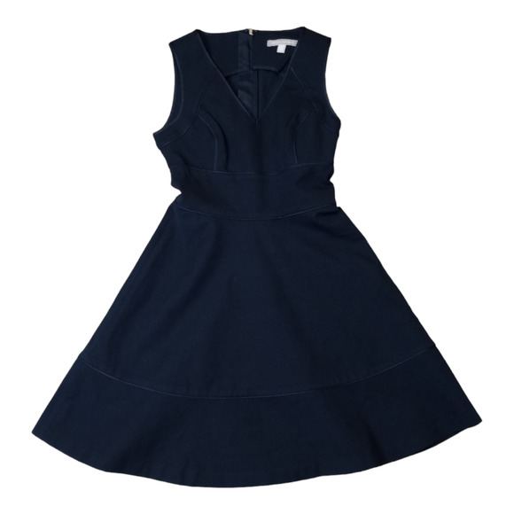 Banana Republic Womens Little Black Dress Fit and Flare Midi Sleeveless OP - Picture 4 of 5